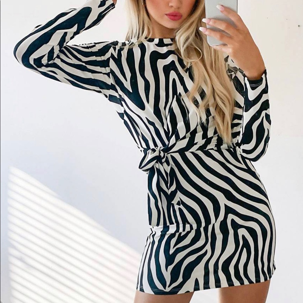 ASOS Mini Zebra Wrap Dress